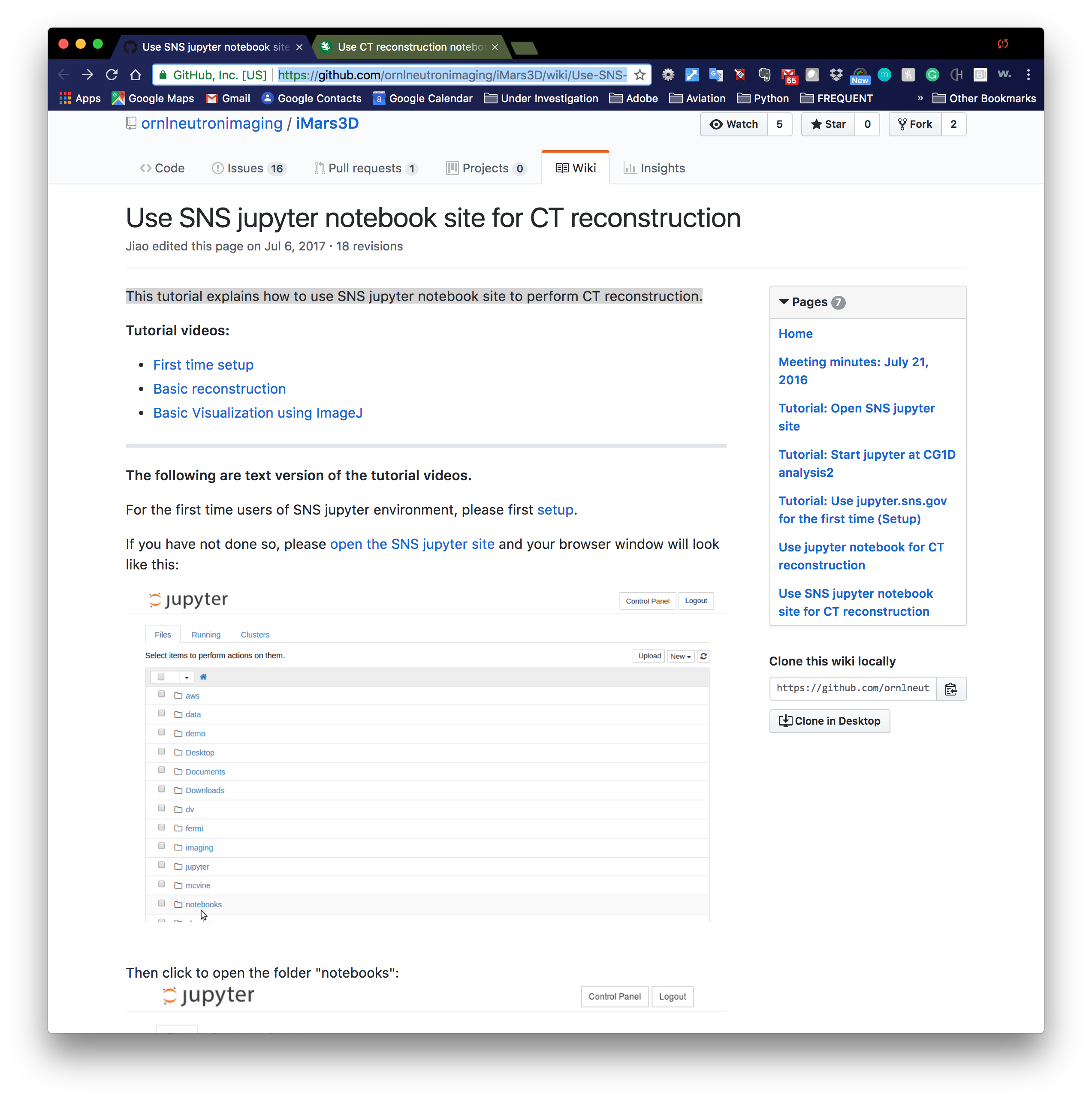 Do a ct reconstruction documentation for hugo learn theme